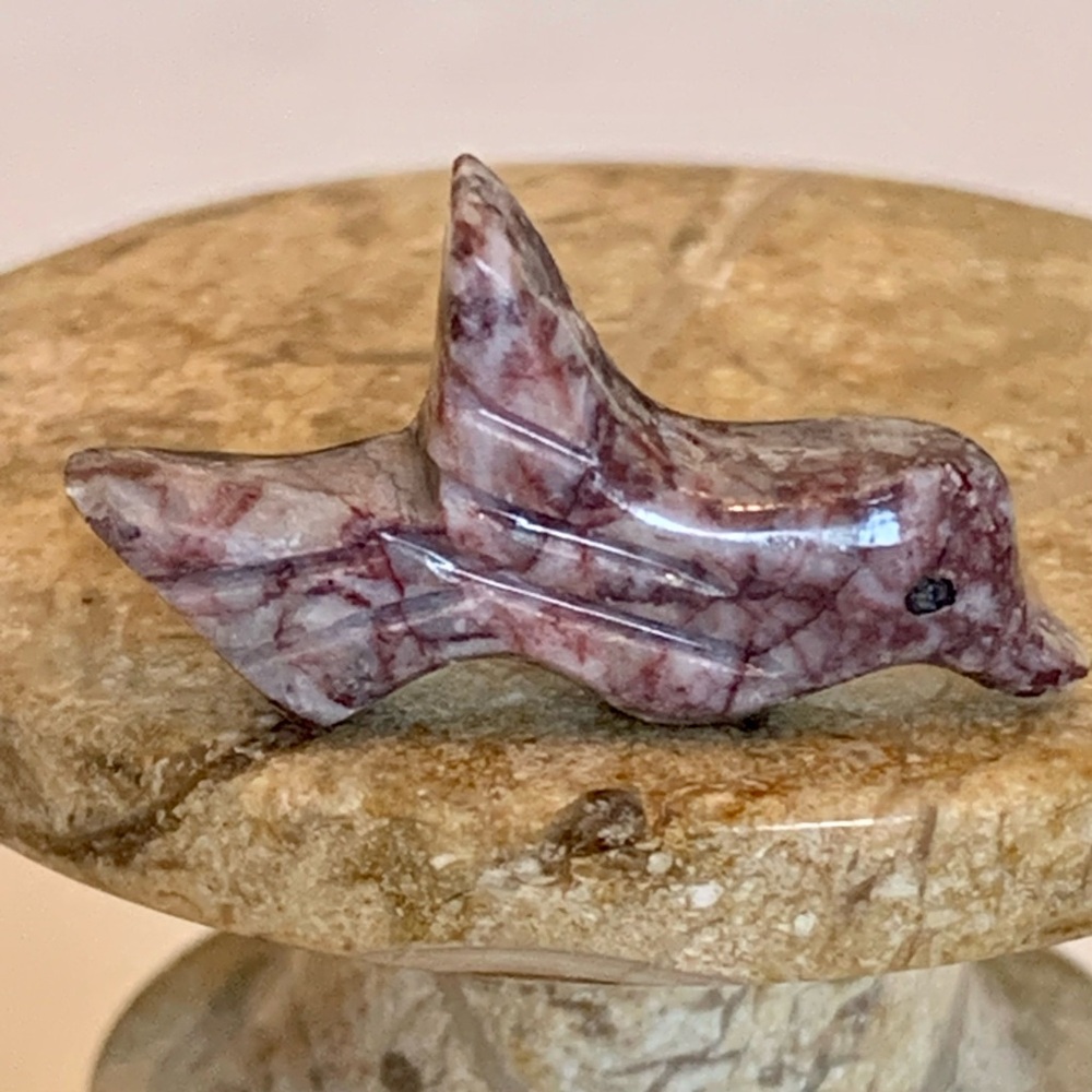 Zuni Style Bird Fetish Bead Drilled Stone Native American Mini Animal Carving 1"